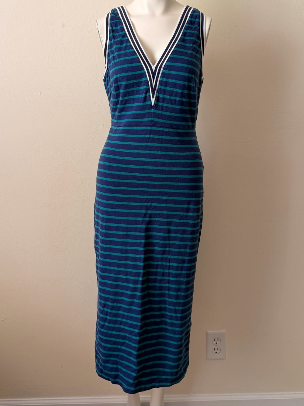 Tommy Bahama Navy, Teal & Cream Striped dress - Picture 5 of 8